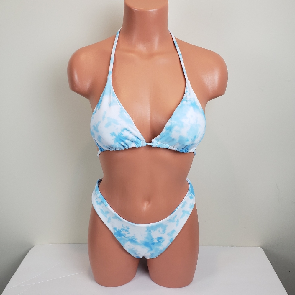 New Tie Dye Bikini Set Blue Size Medium